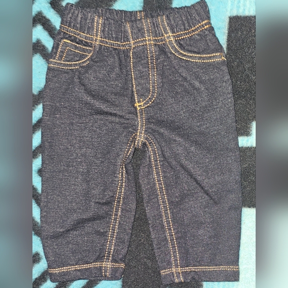 Carter Baby Faux Denim Pull On Jogger Sweatpants - Picture 1 of 4